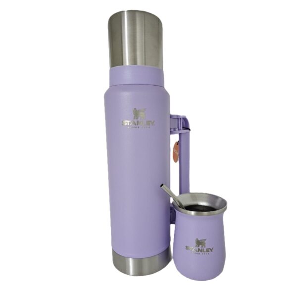 Kit de Mate Premium Kalpana - Termo, Mate y Bombilla color lila