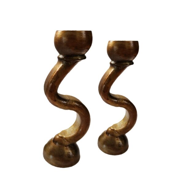 Juego De Candelabros Portavelas 3d Plástico Decorativos Simil Cobre